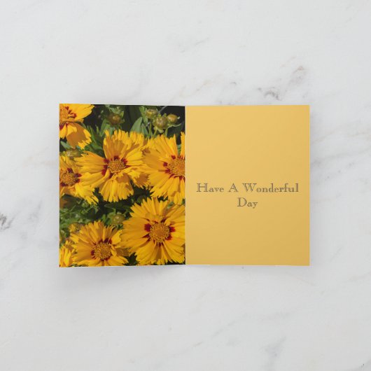 56e bruiloft Jubileum goudsbloem Kaart (Binnen)