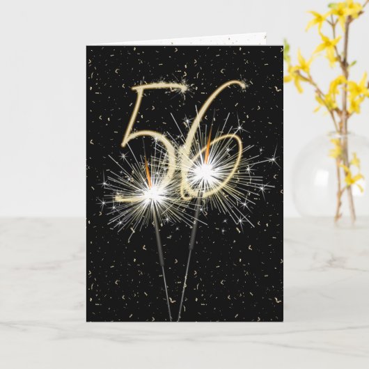 56e bruiloft sparklers kaart (Gele Bloem)