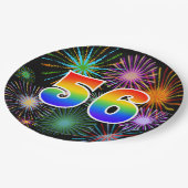 56e Evenement - Leuk, Kleurrijk, Vet, Regenboog 56 Papieren Bordje (Gekanteld)