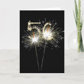 56e jaarsparklers op zwart kaart (Voorkant)