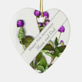 56e Jubileum Wereldbol Amaranth Keramisch Ornament (Rechts)