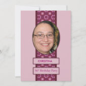 56e verjaardag Afbeelding en naam van de uitnodigi Kaart (Voorkant)