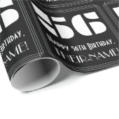 56e verjaardag: Art Deco geïnspireerd look "56" &  Cadeaupapier (Rol Hoek)