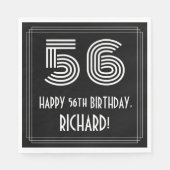56e verjaardag: Art Deco geïnspireerd look "56" +  Servet (Voorkant)