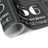 56e verjaardag - Art Deco geïnspireerde look "56", Cadeaupapier (Rol Hoek)