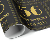 56e verjaardag ~ Art Deco Geïnspireerde look "56", Cadeaupapier (Rol Hoek)