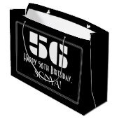 56e verjaardag ~ Art Deco Geïnspireerde look "56" Groot Cadeauzakje (Achterkant Gekanteld)