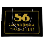 56e verjaardag — Art Deco Geïnspireerde look "56" Groot Cadeauzakje (Voorkant)