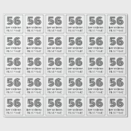 56e verjaardag: Art Deco geïnspireerde stijl "56"  Cadeaupapier