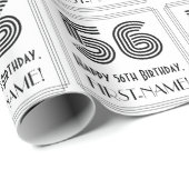 56e verjaardag: Art Deco geïnspireerde stijl "56"  Cadeaupapier (Rol Hoek)