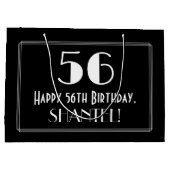 56e verjaardag: Art Deco geïnspireerde stijl "56", Groot Cadeauzakje (Achterkant)