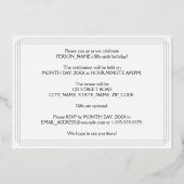 56e verjaardag: Art Deco Kijk "56" en naam Folie Uitnodiging (Achterkant)