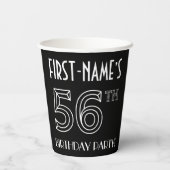 56e verjaardag: Art Deco Style + aangepaste naam Papieren Bekers (Achterkant)