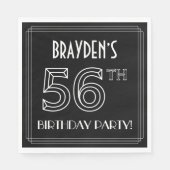 56e verjaardag: Art Deco Style + aangepaste naam Servet (Voorkant)