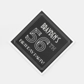 56e verjaardag: Art Deco Style + aangepaste naam Servet (Hoek)