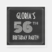 56e verjaardag: Art Deco Style + aangepaste naam Servet (Voorkant)