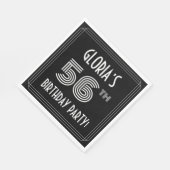 56e verjaardag: Art Deco Style + aangepaste naam Servet (Hoek)