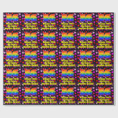 56e verjaardag: Beeldende hartenpatronen, regenboo Cadeaupapier (Vlak)