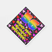 56e verjaardag: Beeldende hartenpatronen, regenboo Servet (Hoek)