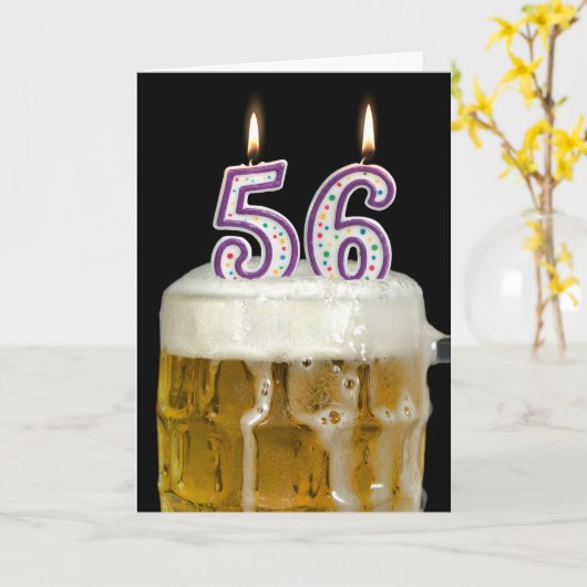 56e verjaardag bier kaart (Gele Bloem)