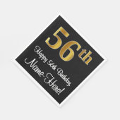 56e verjaardag ~ Elegant Luxe Faux Gold Look # Servet (Hoek)