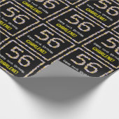 56e verjaardag: Floral Flowers Number, Custom Name Cadeaupapier (Hoek)