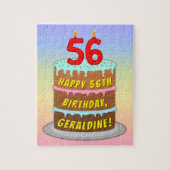 56e verjaardag: Fun Cake and Candles + Custom Name Legpuzzel (Verticaal)