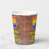56e verjaardag: Fun Graffiti-geïnspireerde regenbo Papieren Bekers (Rechts)