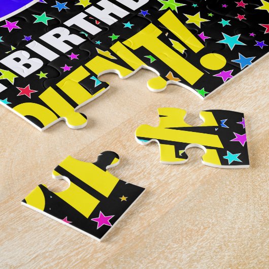 56e verjaardag — Fun, kleurrijk Star Field Pattern Legpuzzel (Zijkant)