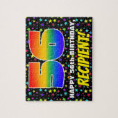 56e verjaardag — Fun, kleurrijk Star Field Pattern Legpuzzel (Verticaal)