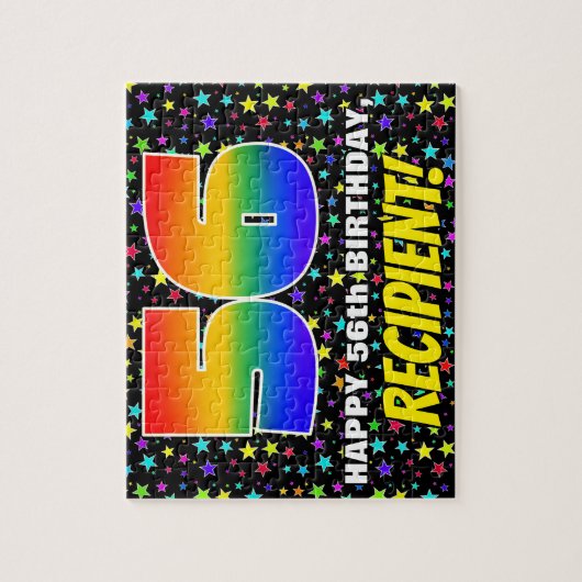 56e verjaardag — Fun, kleurrijk Star Field Pattern Legpuzzel (Verticaal)