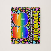 56e verjaardag — Fun, liefhebbende hartvormen + "5 Legpuzzel (Verticaal)