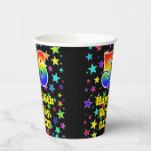56e verjaardag: Fun Stars Pattern en Rainbow 56 Papieren Bekers (Links)