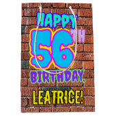 56e verjaardag: Fun, Urban Graffiti geïnspireerd K Medium Cadeauzakje (Voorkant)