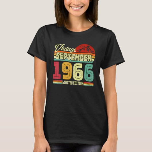 56e verjaardag Geweldige sinds september 1966 T-shirt (Voorkant)
