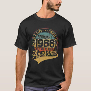 56e verjaardag gift retro februari 1966 56 jaar ou t-shirt