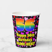 56e verjaardag: Het liefhebbende Kunstpatroon, Reg Papieren Bekers (Voorkant)