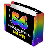 56e verjaardag: kleurrijke regenboog # 56, Naam va Groot Cadeauzakje (Achterkant Gekanteld)