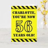 56e verjaardag: Leuke stencil stijl tekst, aangepa Kaart (Gele Bloem)