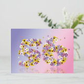 56e verjaardag, met bloembranen kaart (Staand voorkant)