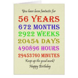 56e verjaardag Mijlpalen