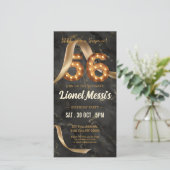 56e verjaardag mobiele uitnodiging (Staand voorkant)