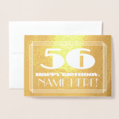 56e verjaardag: naam + Art Deco geïnspireerd look  Folie Kaarten (Voorkant met envelop)
