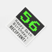 56e verjaardag - nerdy / geeky stijl "56" & naam servet (Hoek)