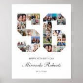 56e verjaardag nummer 56 aangepaste foto collage poster (Voorkant)