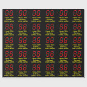 56e verjaardag: Red Digital Clock Style "56" + naa Cadeaupapier (Vlak)