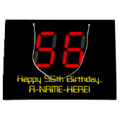 56e verjaardag: Red Digital Clock Style "56" + naa Groot Cadeauzakje (Voorkant)