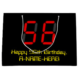 56e verjaardag: Red Digital Clock Style "56" + naa Groot Cadeauzakje