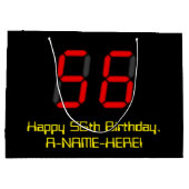 56e verjaardag: Red Digital Clock Style "56" + naa Groot Cadeauzakje (Achterkant)