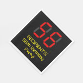 56e verjaardag: Red Digital Clock Style "56" + naa Servet (Hoek)